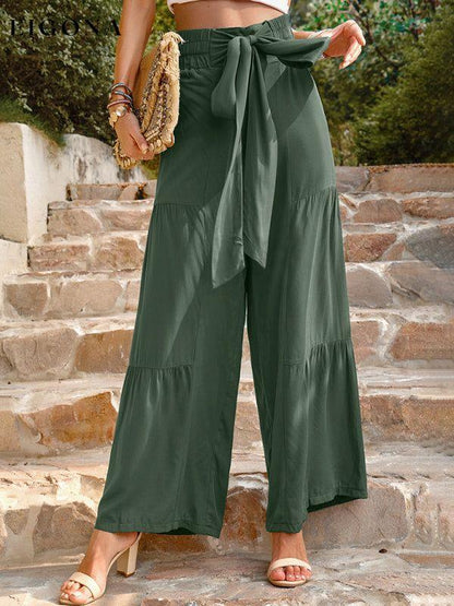 New summer loose casual wide-leg solid color trousers clothes