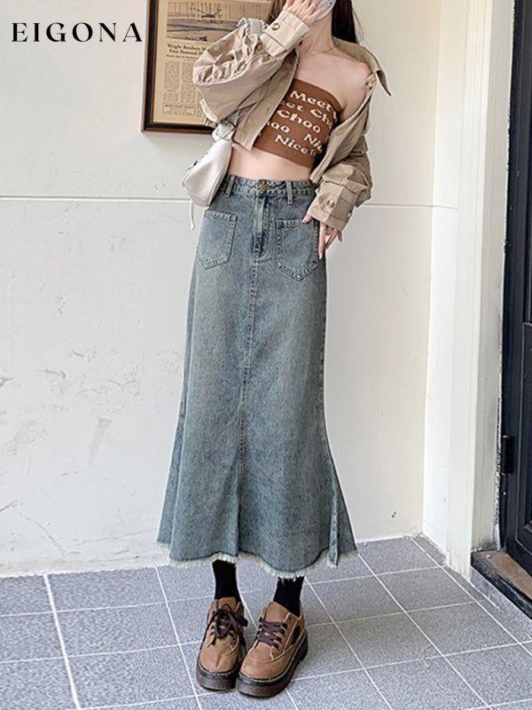 Hip wrap skirt women's high waist all-match casual retro mermaid skirt Clothes