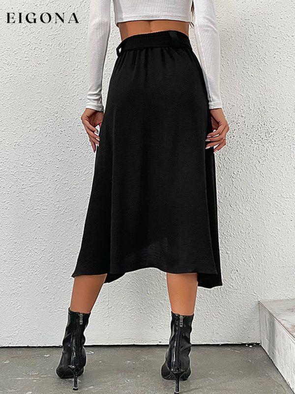 New women's solid color mid-length skirt Clothes