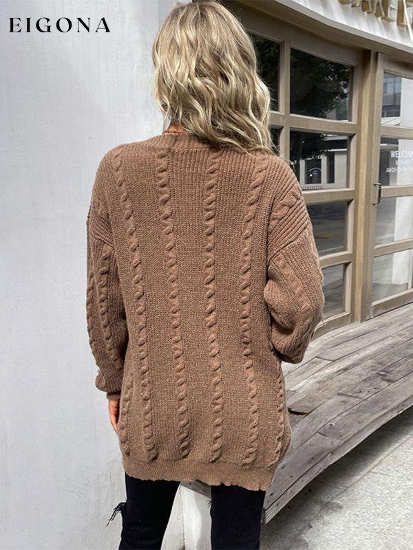 Women's Fashion Long Sleeve Solid Color Twist Sweater Cardigan cardigan cardigans clothes Sweater sweaters