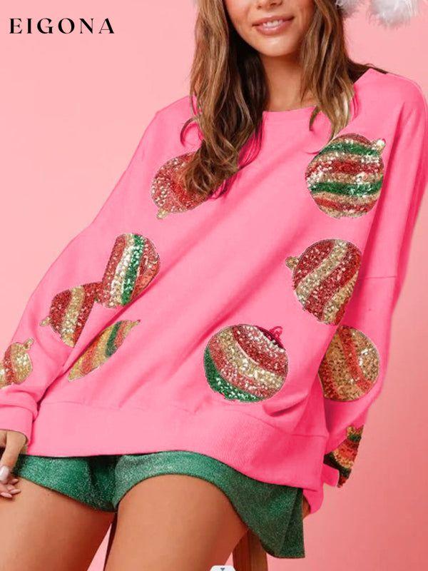 Sequin embroidered fashionable round neck long sleeve sequin patchwork Christmas sweatshirt christmas sweater clothes Sweater sweaters