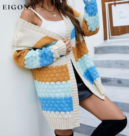 New loose mid-length top autumn and winter outside knitted cardigan Cream cardigan cardigans clothes Sweater sweaters