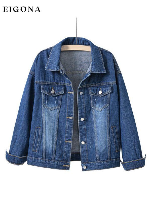 Women's New Colorful Large Size Denim Jacket Purplish blue navy clothes Jackets & Coats