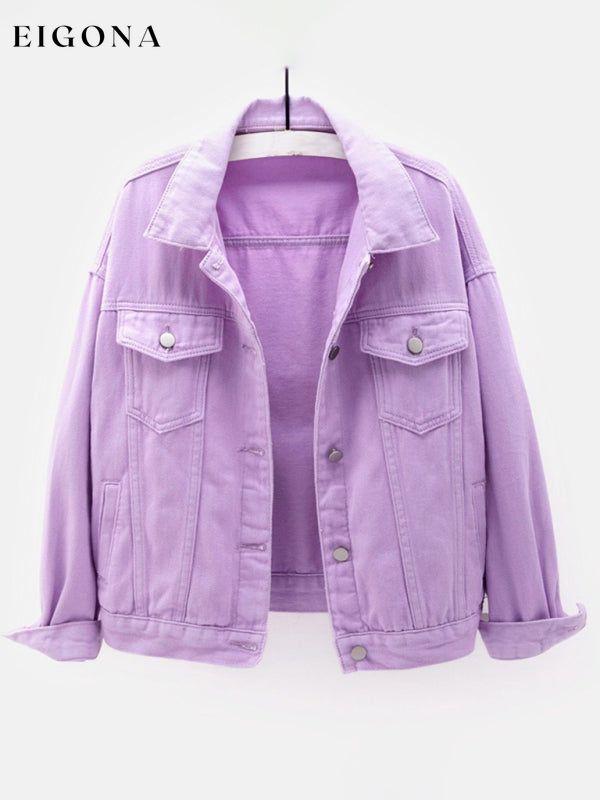 Women's New Colorful Large Size Denim Jacket Purple clothes Jackets & Coats