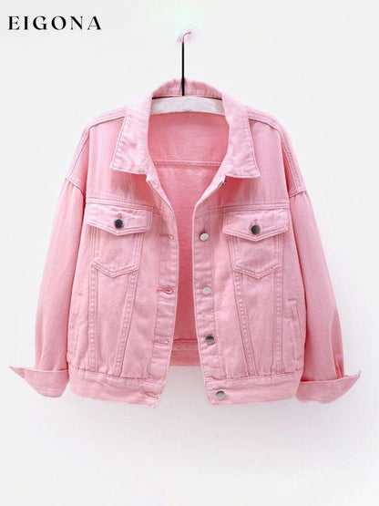 Women's New Colorful Large Size Denim Jacket Pink clothes Jackets & Coats