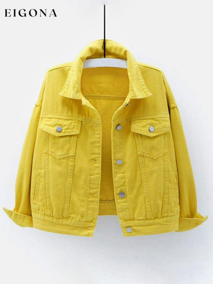 Women's New Colorful Large Size Denim Jacket Yellow clothes Jackets & Coats