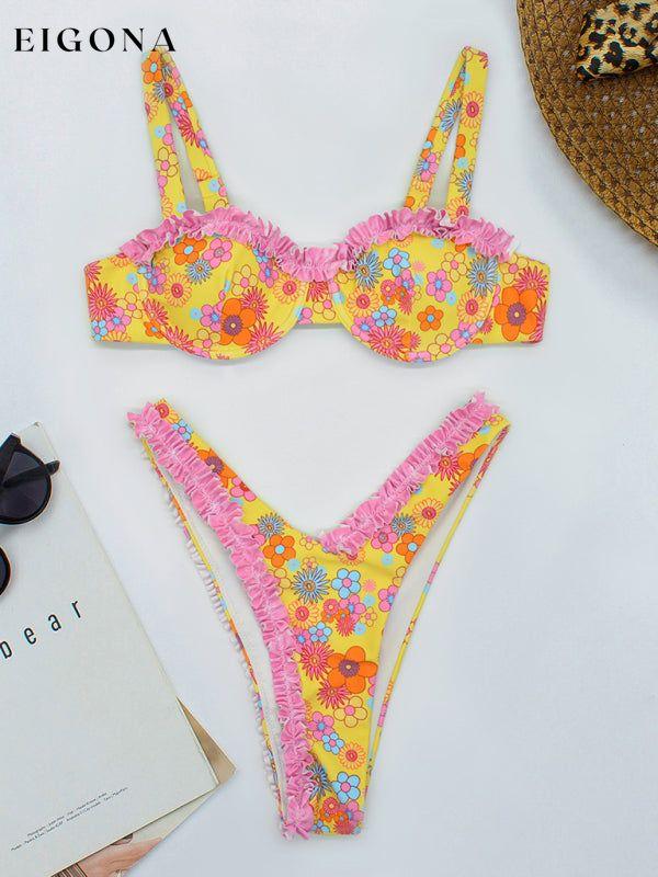 New lace floral bikini swimsuit fashionable swimwear clothes swim swimsuit