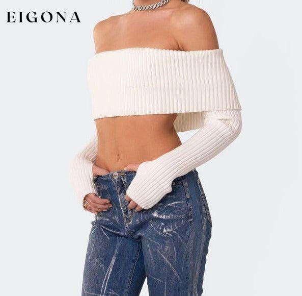 Crop Sweater, Comfortable and sexy Crop top Sweater Top, woolen chest-wrapped long-sleeved sweater Clothes crop top croptop long sleeve top sweaters