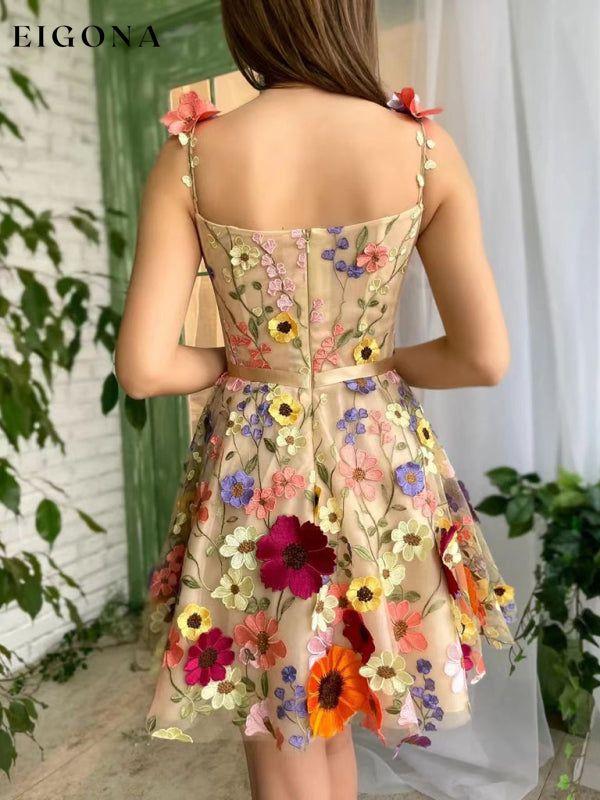 New women's three-dimensional flower embroidery hip-hugging sexy dress clothes dresses short dresses
