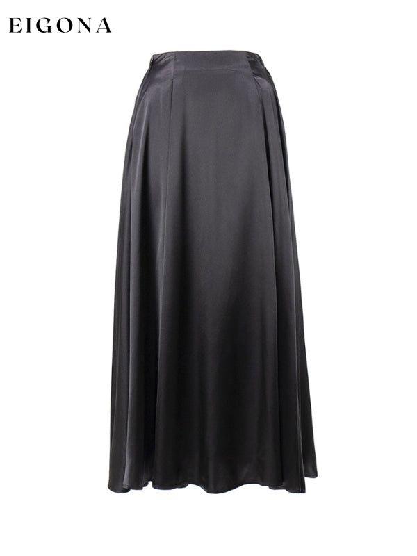 Elegant high-waisted satin satin long skirt bottoms clothes skirts