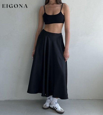 Elegant high-waisted satin satin long skirt bottoms clothes skirts