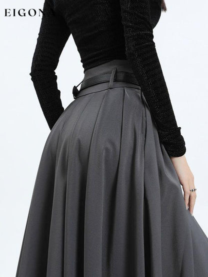 Women's A-line pleated skirt with wide hem bottoms clothes clothing skirt skirts