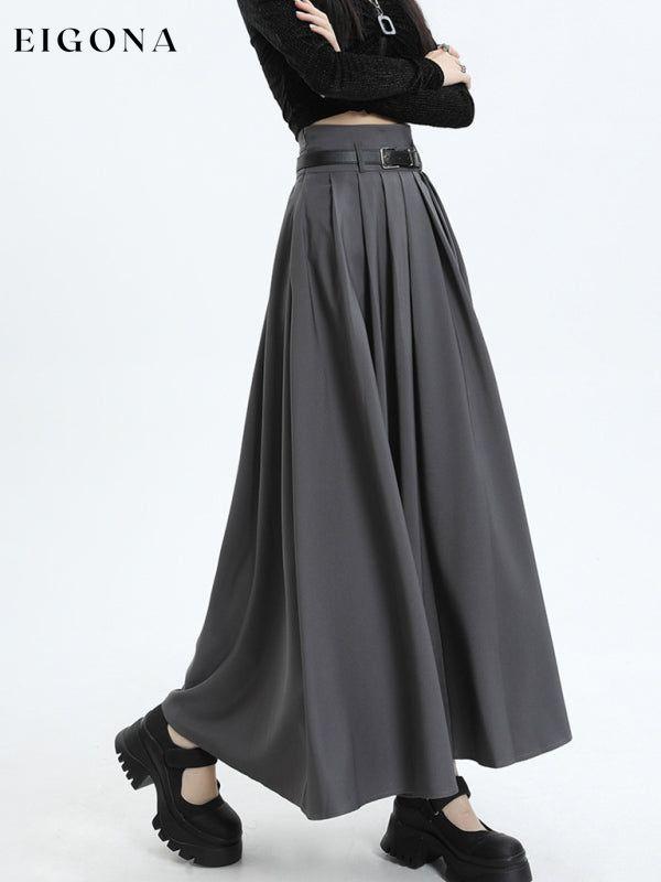Women's A-line pleated skirt with wide hem bottoms clothes clothing skirt skirts