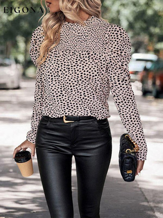 New round neck leopard print long sleeve shirt clothes long sleeve shirts long sleeve top shirt shirts top tops