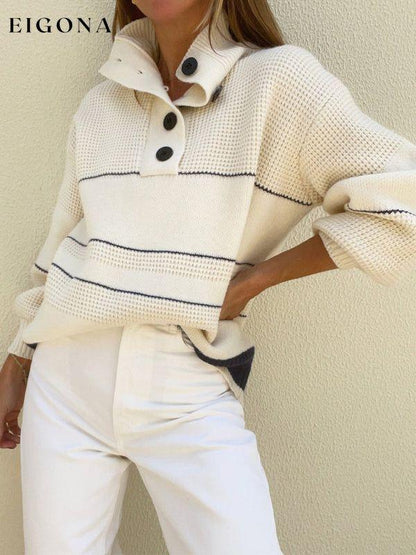 Women's high-end striped loose outer sweater clothes Sweater sweaters