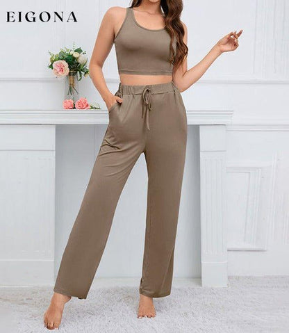Women's home casual knitted three-piece set clothes lounge lounge wear lounge wear sets loungewear loungewear sets pajamas sets