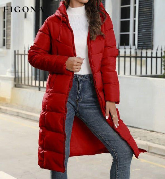 New winter mid-length slim cotton jacket warm down cotton Long Puffer Winter Coat jacket Red clothes Jacket Coat Jackets & Coats