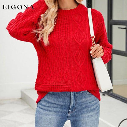 Women's round neck loose diamond knit sweater clothes Sweater sweaters Sweatshirt