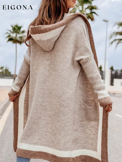 Women's loose hooded warm twist knitted Long Cardigan Sweater cardigan cardigans clothes Sweater sweaters