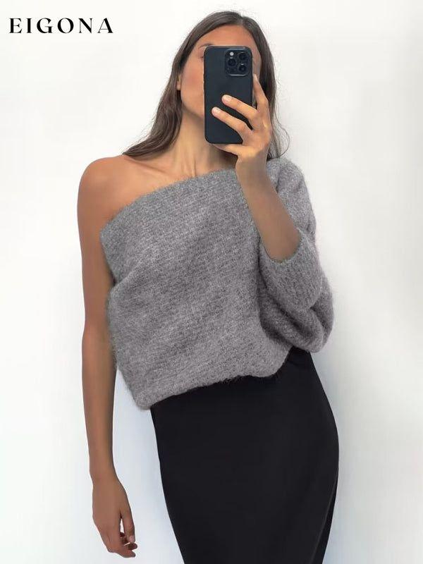 Women's Style Asymmetrical Knitted Sleeve Long Sleeve, One Sleeve Sweater top clothes long sleeve top long sleeve tops Sweater sweaters top tops