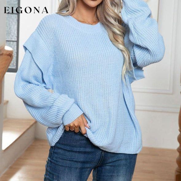 Women's New Style Drop Shoulder Long Sleeve Loose Knitted Sweater