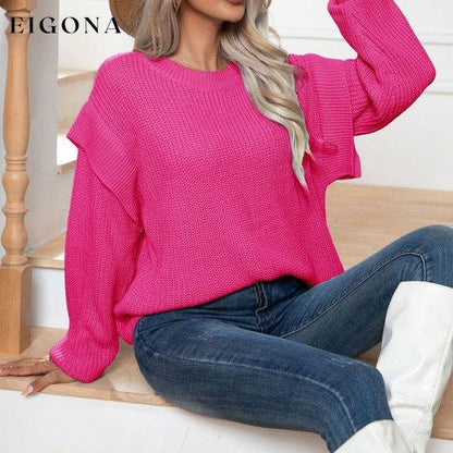 Women's New Style Drop Shoulder Long Sleeve Loose Knitted Sweater clothes Sweater sweaters