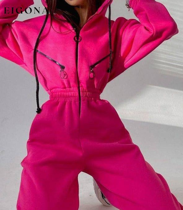 women's hooded sweatshirt sports casual suit two piece set Rose clothes