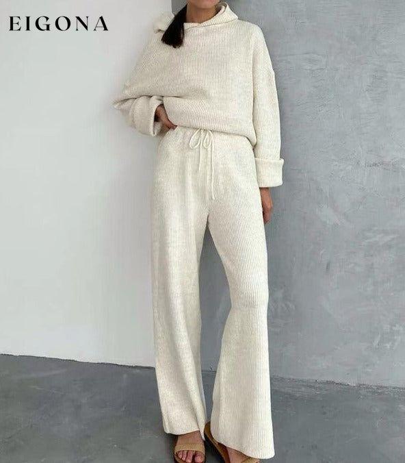 Women's Home Fashion Sports Sweatshirt Set Two-Piece Set White clothes Lounge Pajamas]