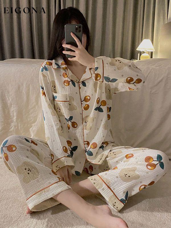 Womens Pajamas Set, winter long-sleeved Pajama Set, New Womens Fashion Pattern3 clothes pajamas