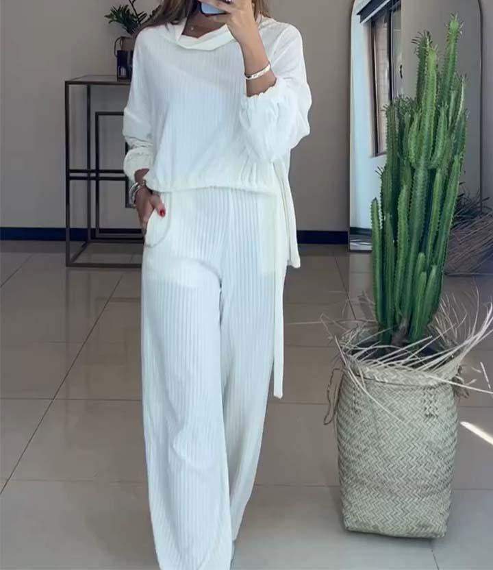 Women's Casual Solid Long Sleeve Set Set