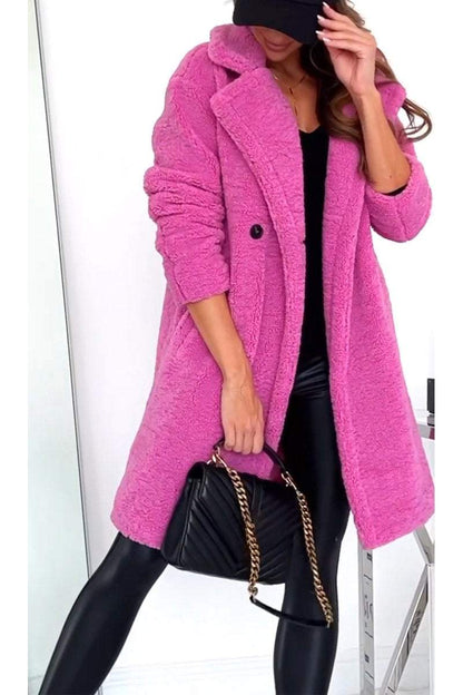 Women's Casual Lapel Lamb Coat Coats Cotton Top