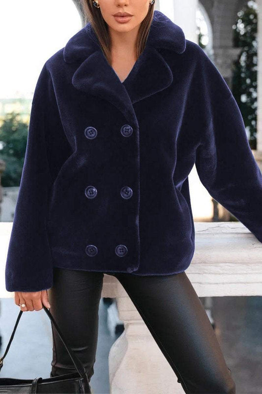 Women's Casual Lapel Plush Coat Coats Cotton Top