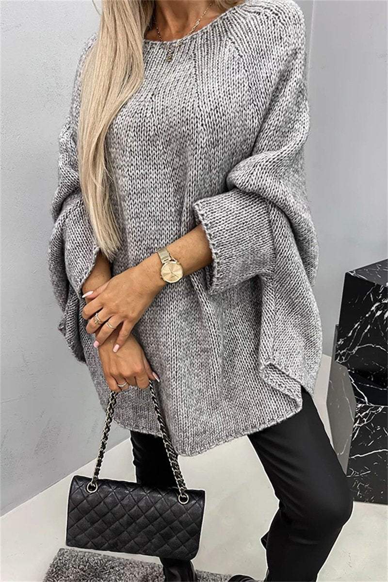 Women's Sweater Cape Poncho Style Fashion Knitted Shawl Sweater Coat tops