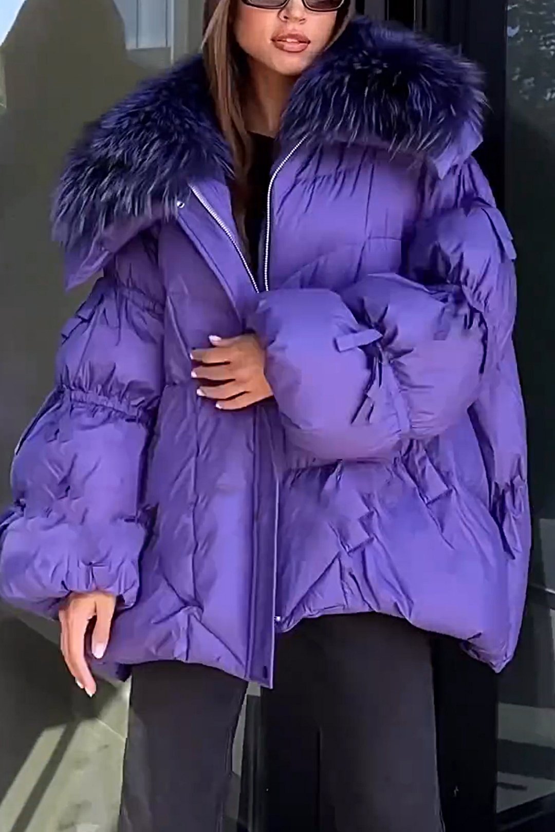 Women's Furry Down Jacket Jacket Top