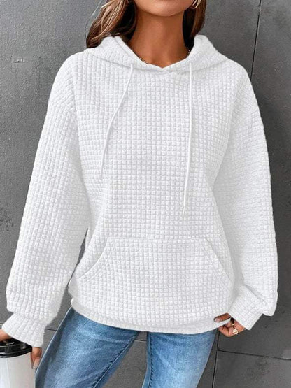 Plain Casual Hoodie Sweatshirt huafuge tops