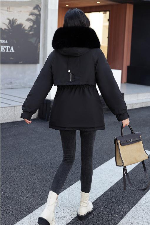 Women's Velvet Jacket Slim Fit Large Fur Collar Cotton Coat Coats skirts Top