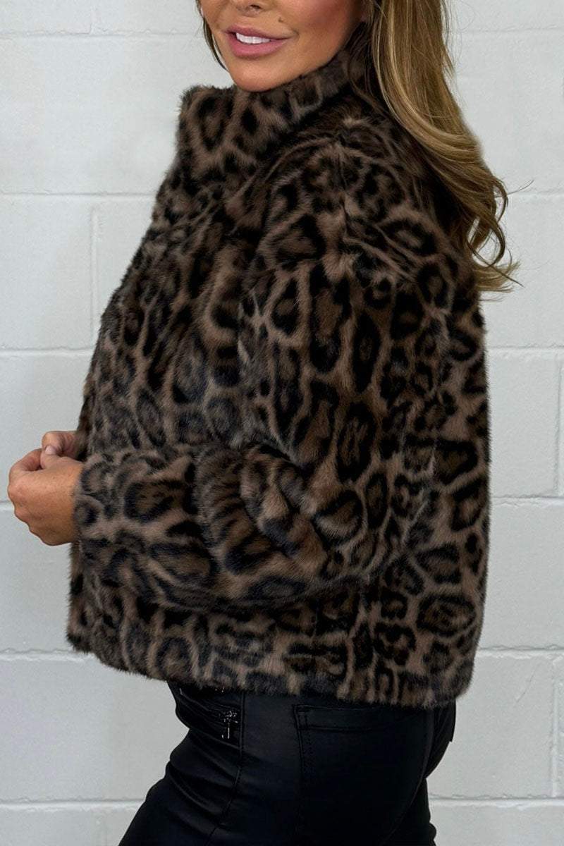 Women's Leopard Print Plush Jacket Fashion Trends