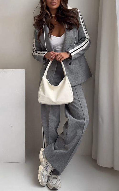 Women's Autumn Casual Hooded Two-piece Suit Cotton Suit Two-piece