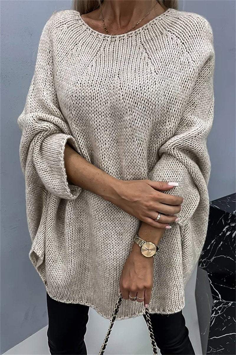 Women's Sweater Cape Poncho Style Fashion Knitted Shawl Sweater Coat tops