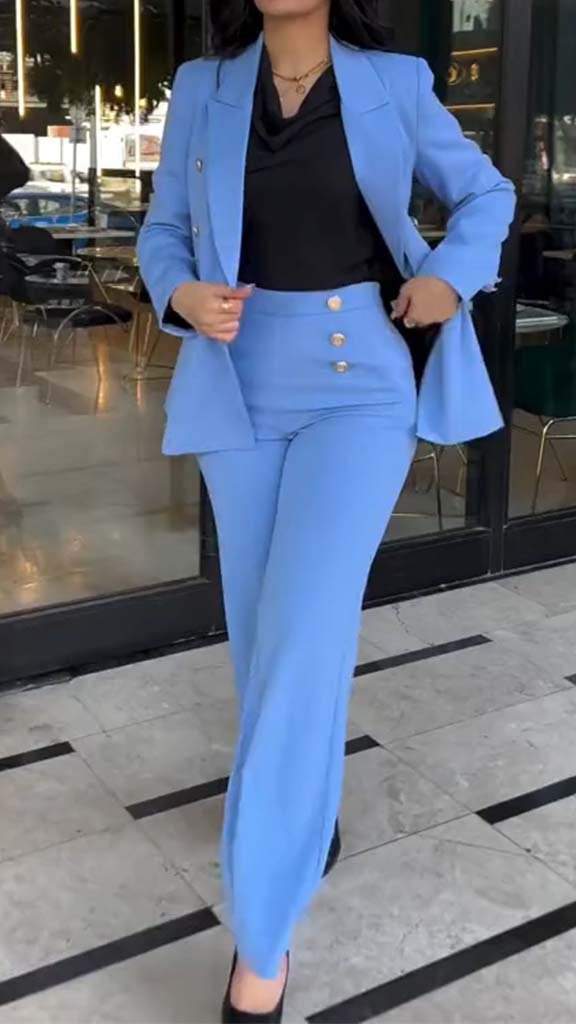 Women's Casual Long Sleeve Blazer Suit Suit