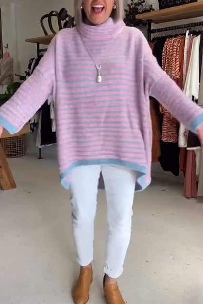 Women's Casual Striped Long Sleeve Sweater Sweaters Tops