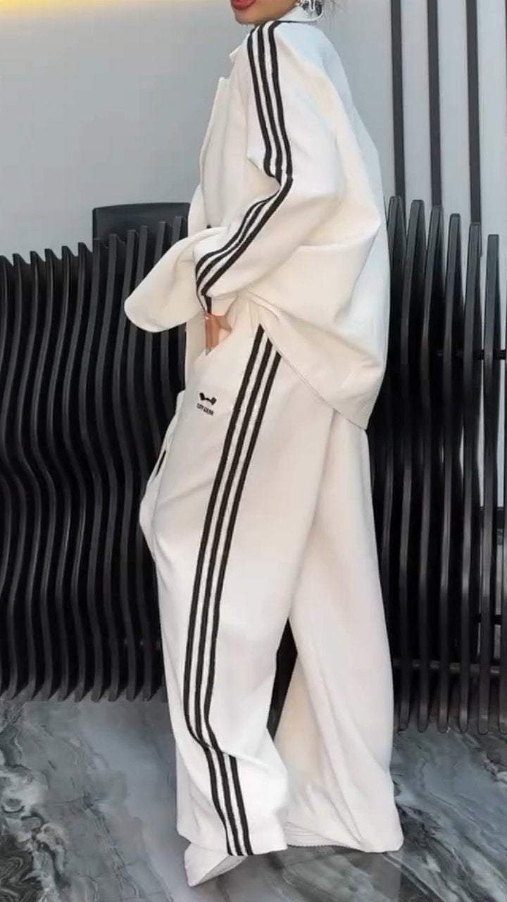 Women's Suit Striped Casual Two-piece Suit