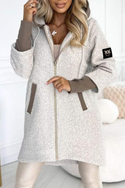 Women's Fashionable Hooded Long-sleeved Casual Coat Coat Tops