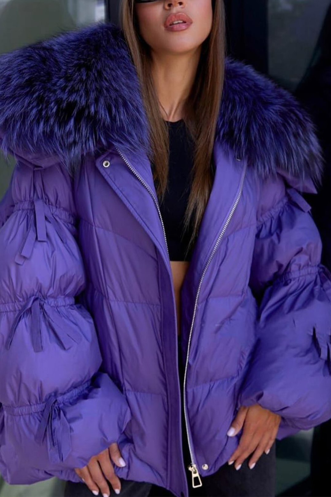 Women's Furry Down Jacket Jacket Top