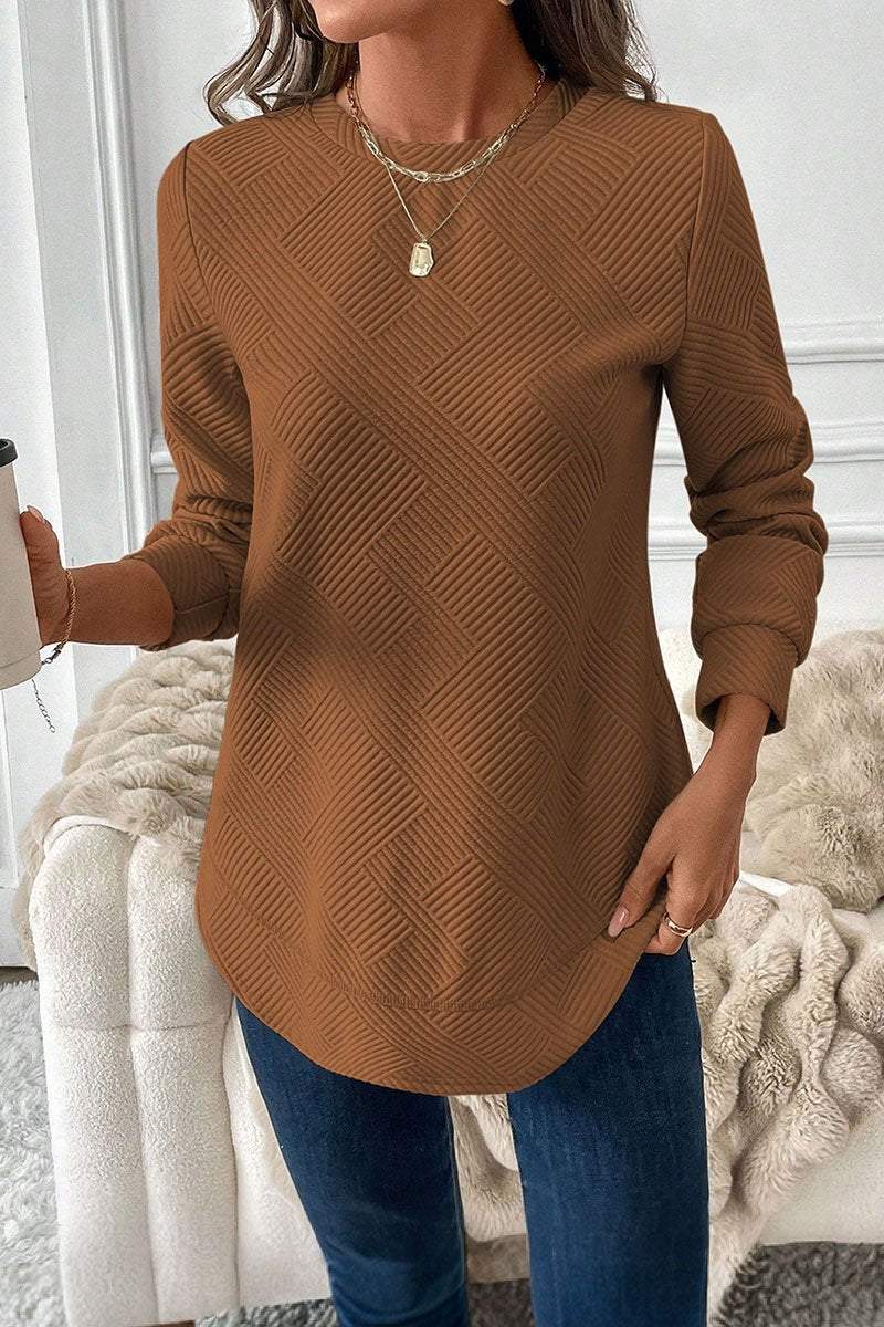 Women's Round Neck Irregular Hem Knitted Sweater sweater Top