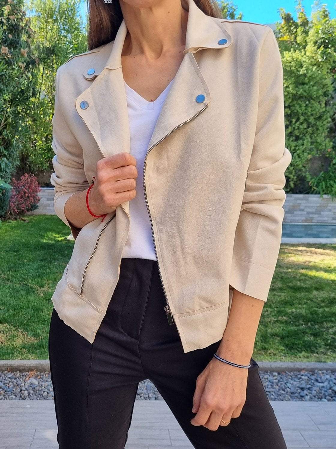 Women's Casual Suede Cropped Jacket Jackets