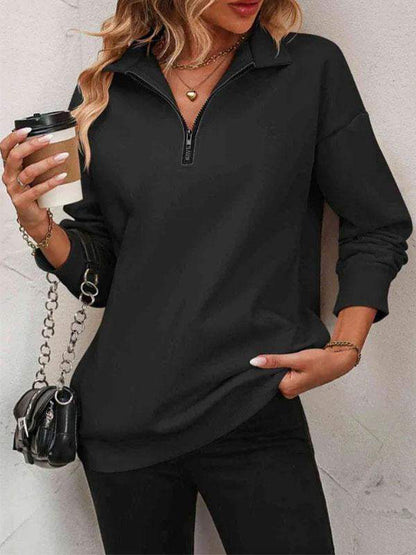 Women's Solid Color Polo Shirt Cardigan Tops