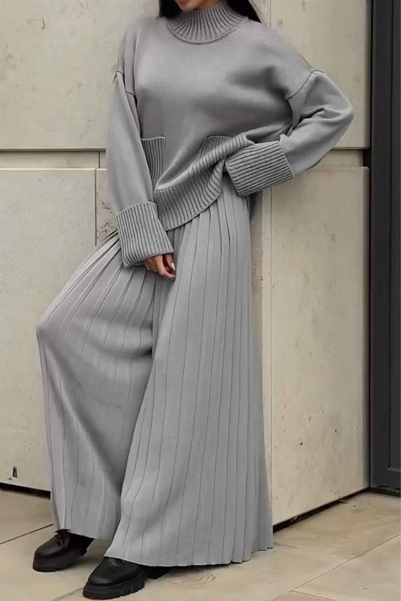 Women's Turtleneck Long Sleeve Sweatshirt Two Piece Set Pant sets Two piece sets