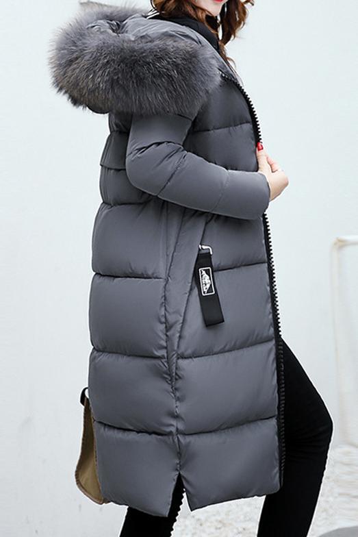 Women's Long Thickened Cotton Coat With Large Fur Collar Coats skirts Top