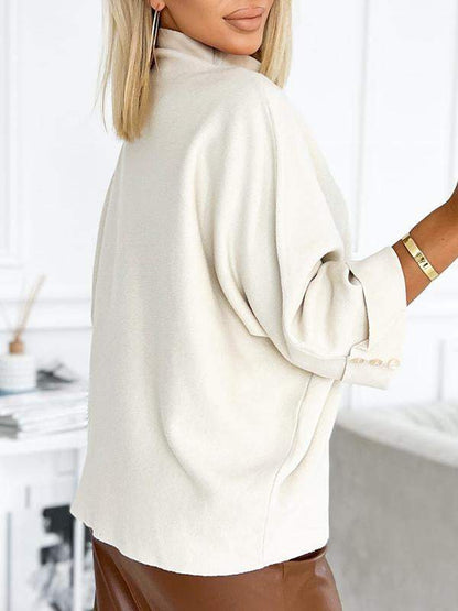 Women's Turtleneck Mid-long-sleeved Knit Sweater Top Sweater Tops